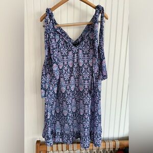 Banana Republic Dress Large Petite Blue and Pink